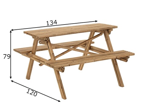 Aiamööbli komplekt TIKI helepruun, 134x120xH79 cm