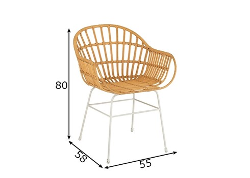 Tool KENI pruun / valge, 55x58xH80 cm