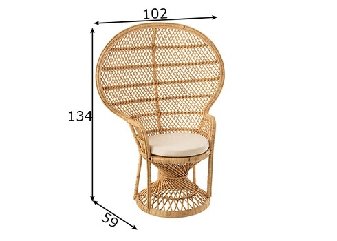 Tool PEACOCK pruun, 59x102xH134 cm