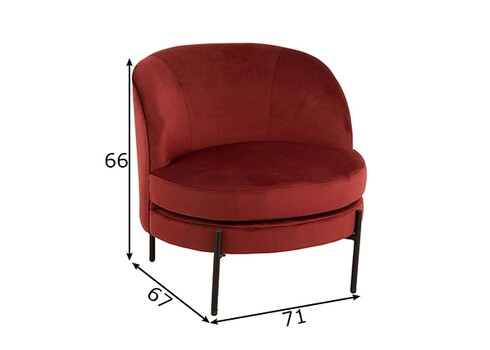 Tugitool REDONDO punane, 71x67xH66 cm