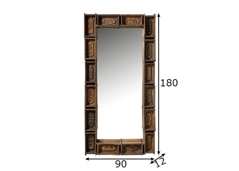 Peegel ZANZIBAR tumepruun, 90x12xH180 cm