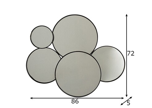 Peegel CLUST must, 86x5xH72 cm