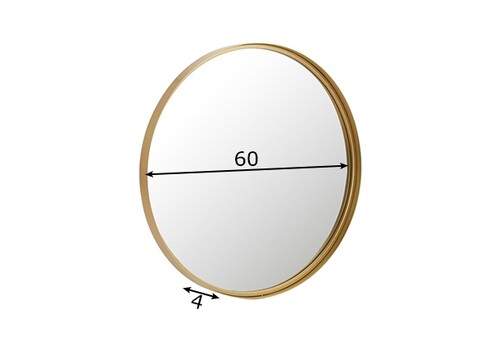 Peegel BIANCA kuldne, 60x4xH60 cm