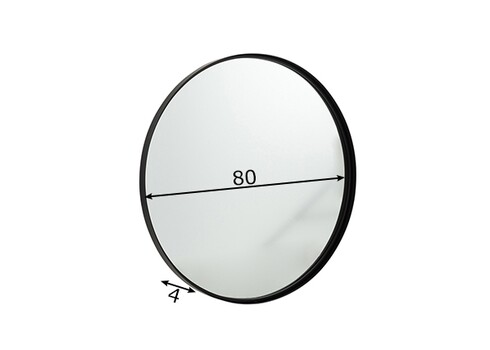 Peegel BIANCA must, 80x4xH80 cm