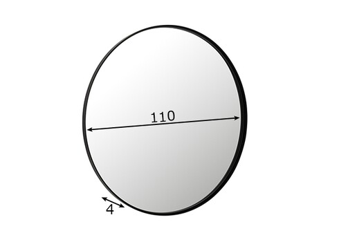 Peegel BIANCA must, 110x4xH110 cm