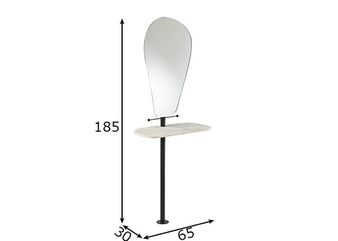 Peegel FERRO valge marmor, 65x30xH185 cm