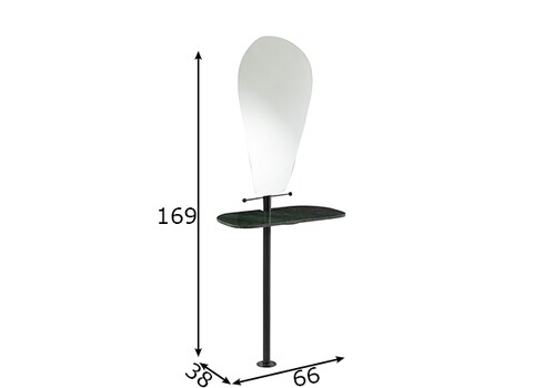 Peegel FERRO roheline marmor, 65x30xH185 cm