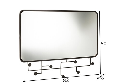 Peegel ARLO must, 82x5xH60 cm