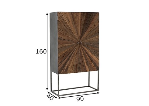 Kummut SHANIL tumepruun / hall, 90x40xH160 cm