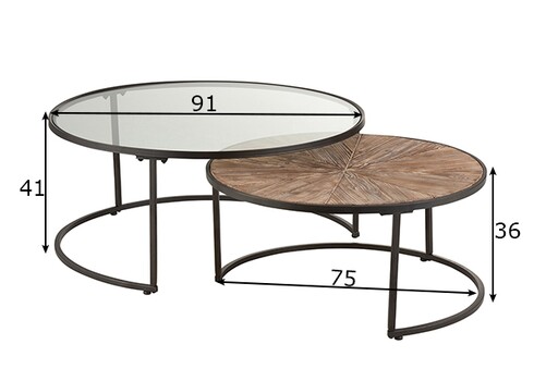 Diivanilaudade komplekt HEXA pruun / must, 2 tk