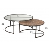 Diivanilaudade komplekt HEXA pruun / must, 2 tk