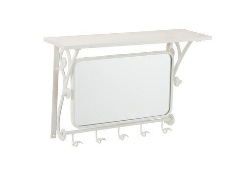 Riiul peegliga SEDA valge, 56x20xH39 cm