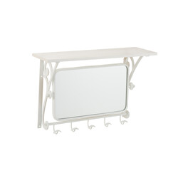 Riiul peegliga SEDA valge, 56x20xH39 cm