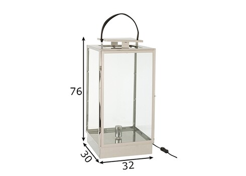 Lauavalgusti LANTERN hõbe, 32x32xH76 cm, E27
