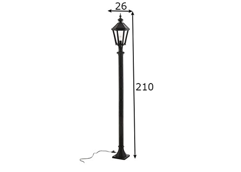 Välisvalgusti LATNTERN must, 33x26xH210 cm, E27
