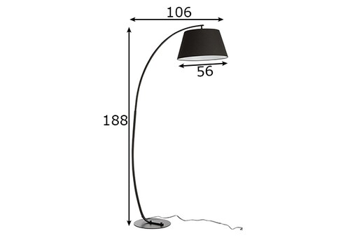 Põrandavalgusti STAND must, 106x56xH188 cm, E27
