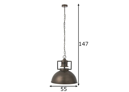Rippvalgusti LOFT tumehall, 55x55xH147 cm