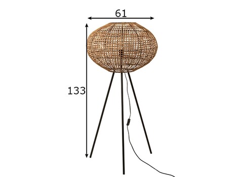 Põrandavalgusti GERI pruun / must, 61x61xH133 cm, E27