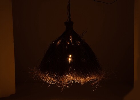 Rippvalgusti PAPUA pruun, 70x70xH68 cm, E27