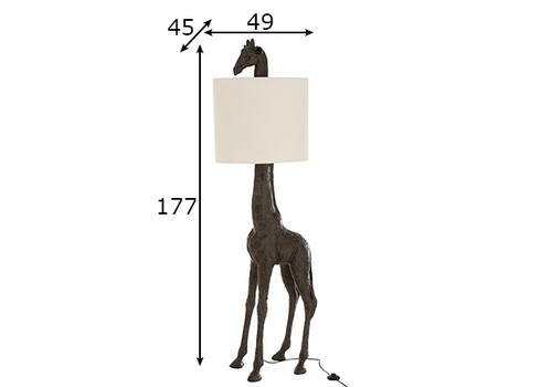 Põrandavalgusti GIRAFFE pruun / valge, 45x49xH177 cm, E27