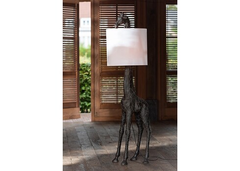 Põrandavalgusti GIRAFFE pruun / valge, 45x49xH177 cm, E27