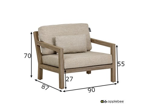 Tugitool Olive tiik, 90x86xH69 cm