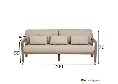 Diivan Olive tiik, 200x86xH69 cm