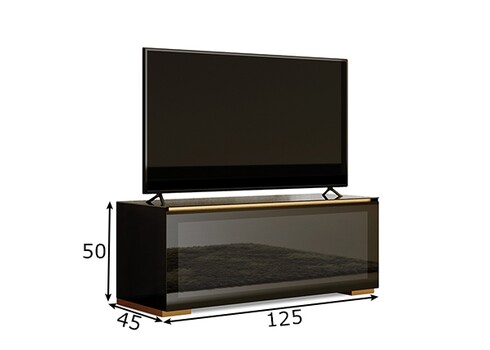 Tv-alus GENOVA must läige, 125x45xH50 cm