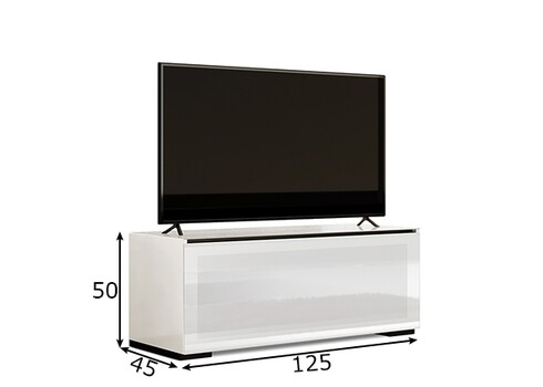 Tv-alus GENOVA valge läige, 125x45xH50 cm