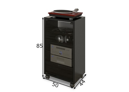 Ratastel kapp AMALFI must, 50x44xH85 cm