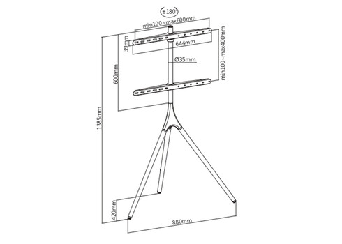 Tv-alus AMALFI pähkel, 88x42xH139 cm