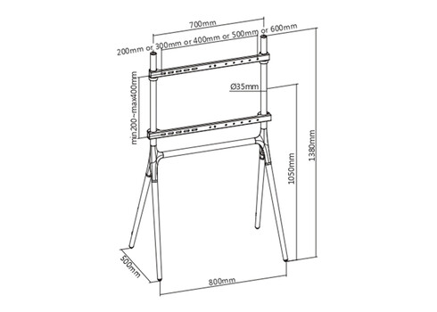Tv-alus AMALFI pähkel, 80x50xH138 cm