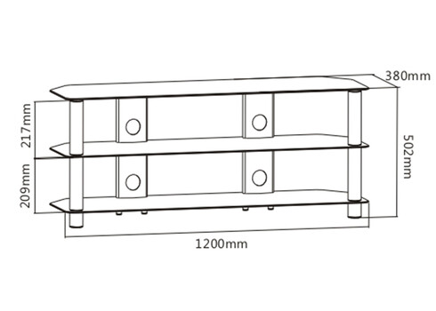 Tv-alus CONSUMER must läige, 120x38xH50 cm