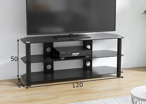 Tv-alus CONSUMER must läige, 120x38xH50 cm