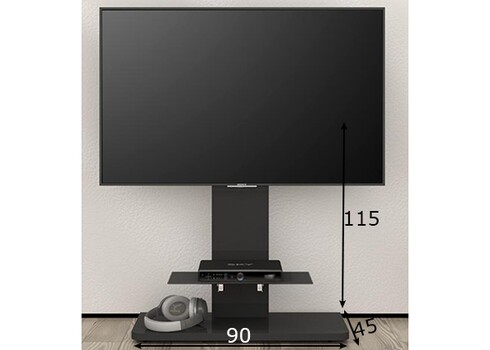 Tv-alus TORINO mattmust, 90x45xH115 cm