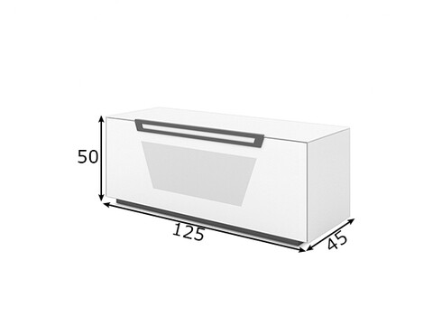 Tv-alus VENTI mattvalge, 125x45xH50 cm