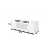 Tv-alus VENTI mattvalge, 125x45xH50 cm