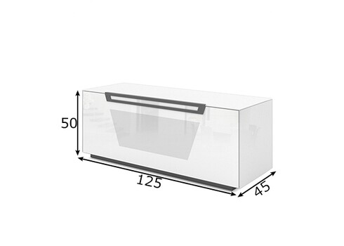 Tv-alus VENTI valge läige, 125x45xH50 cm