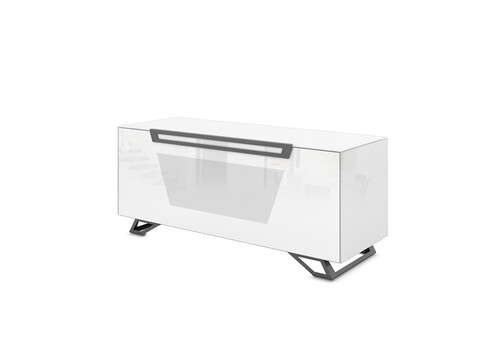 Tv-alus jalgadel VENTI valge läige, 125x45xH53 cm