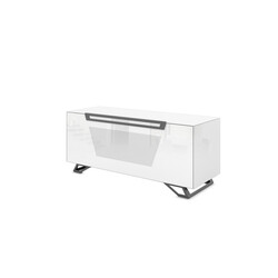 Tv-alus jalgadel VENTI valge läige, 125x45xH53 cm