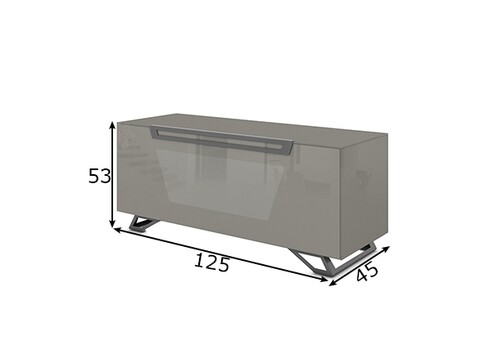 Tv-alus jalgadel VENTI hall läige, 125x45xH53 cm