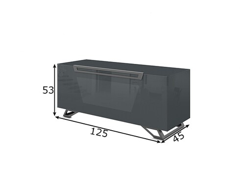 Tv-alus jalgadel VENTI tumehall läige, 125x45xH53 cm