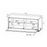 Tv-alus jalgadel VENTI mattvalge, 125x45xH53 cm