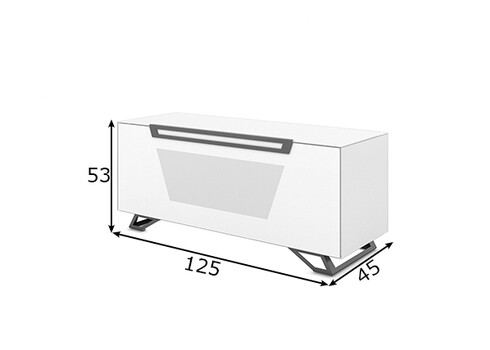 Tv-alus jalgadel VENTI mattvalge, 125x45xH53 cm