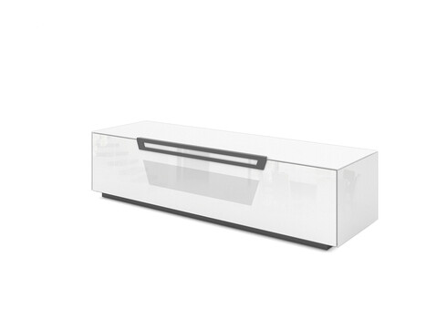 Tv-alus ratastel VENTI valge läige, 150x45xH38 cm