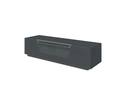 Tv-alus ratastel VENTI tumehall läige, 150x45xH38 cm