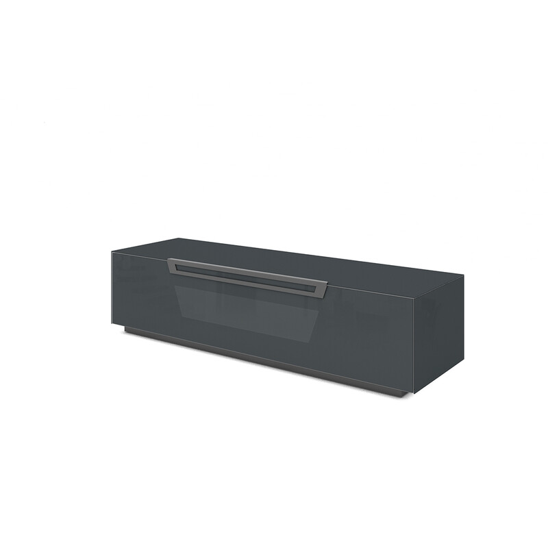 Tv-alus ratastel VENTI tumehall läige, 150x45xH38 cm