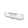 Tv-alus ratastel VENTI mattvalge, 150x45xH38 cm