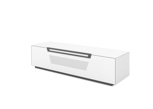 Tv-alus ratastel VENTI mattvalge, 150x45xH38 cm