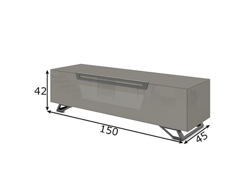 Tv-alus jalgadel VENTI hall läige, 150x45xH42 cm